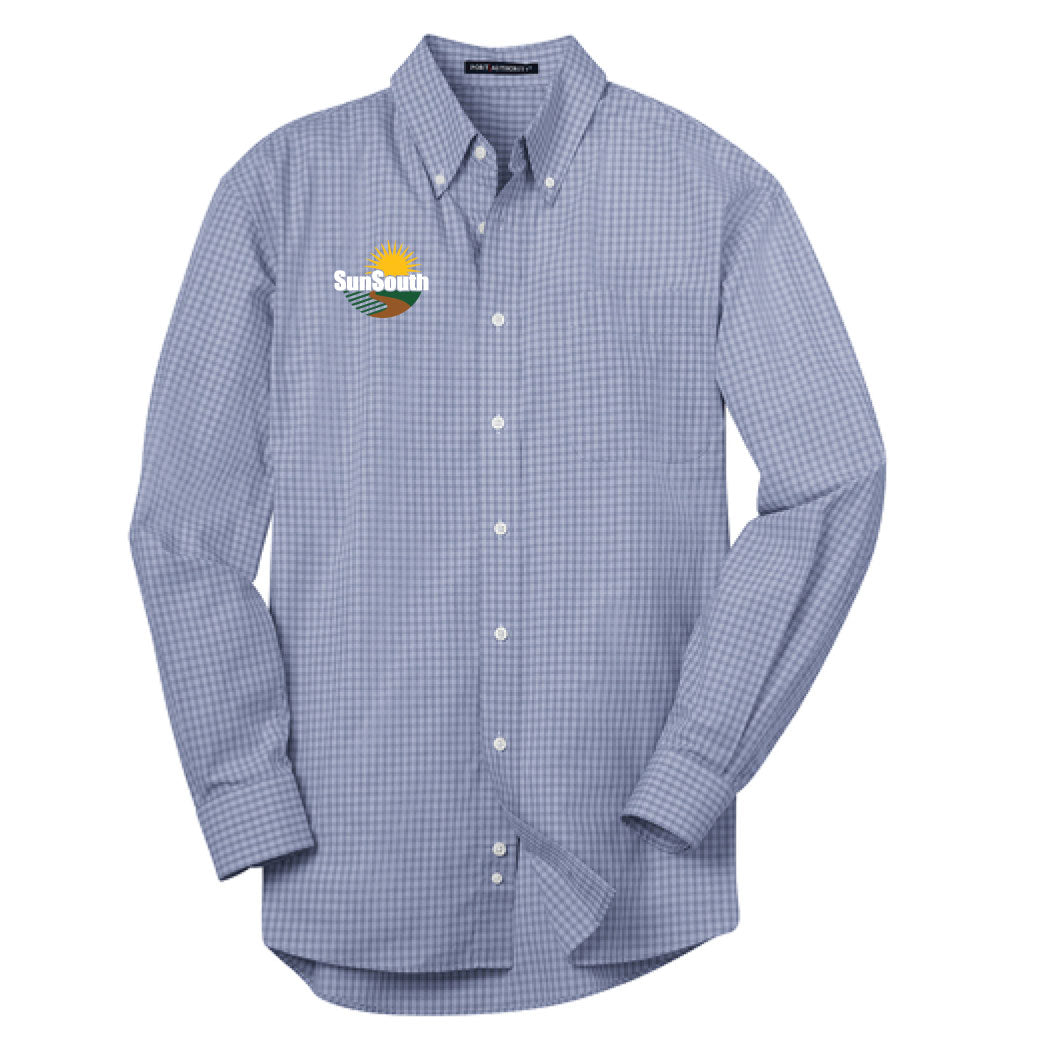 Sunsouth Embroidered Port Authority Easy Care Plaid Button Down Shirt