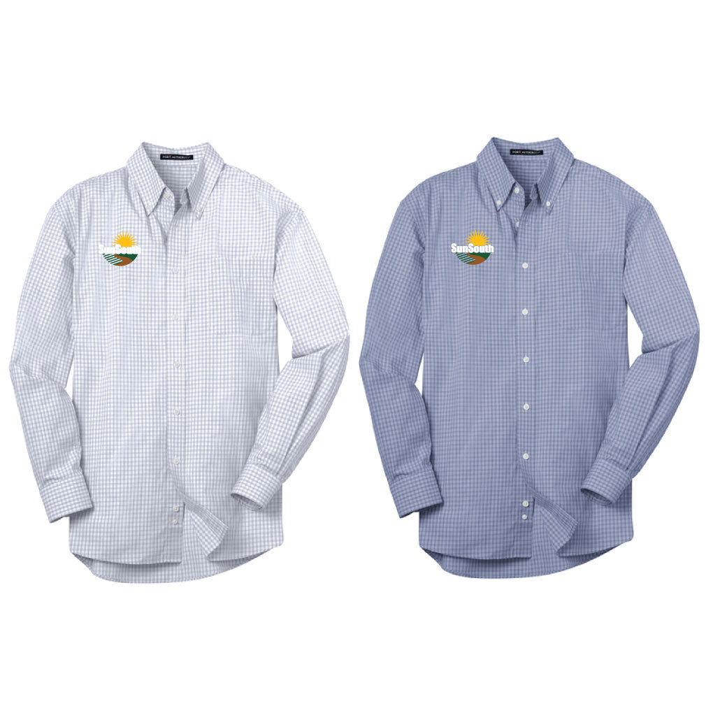 Sunsouth Embroidered Port Authority Easy Care Plaid Button Down Shirt