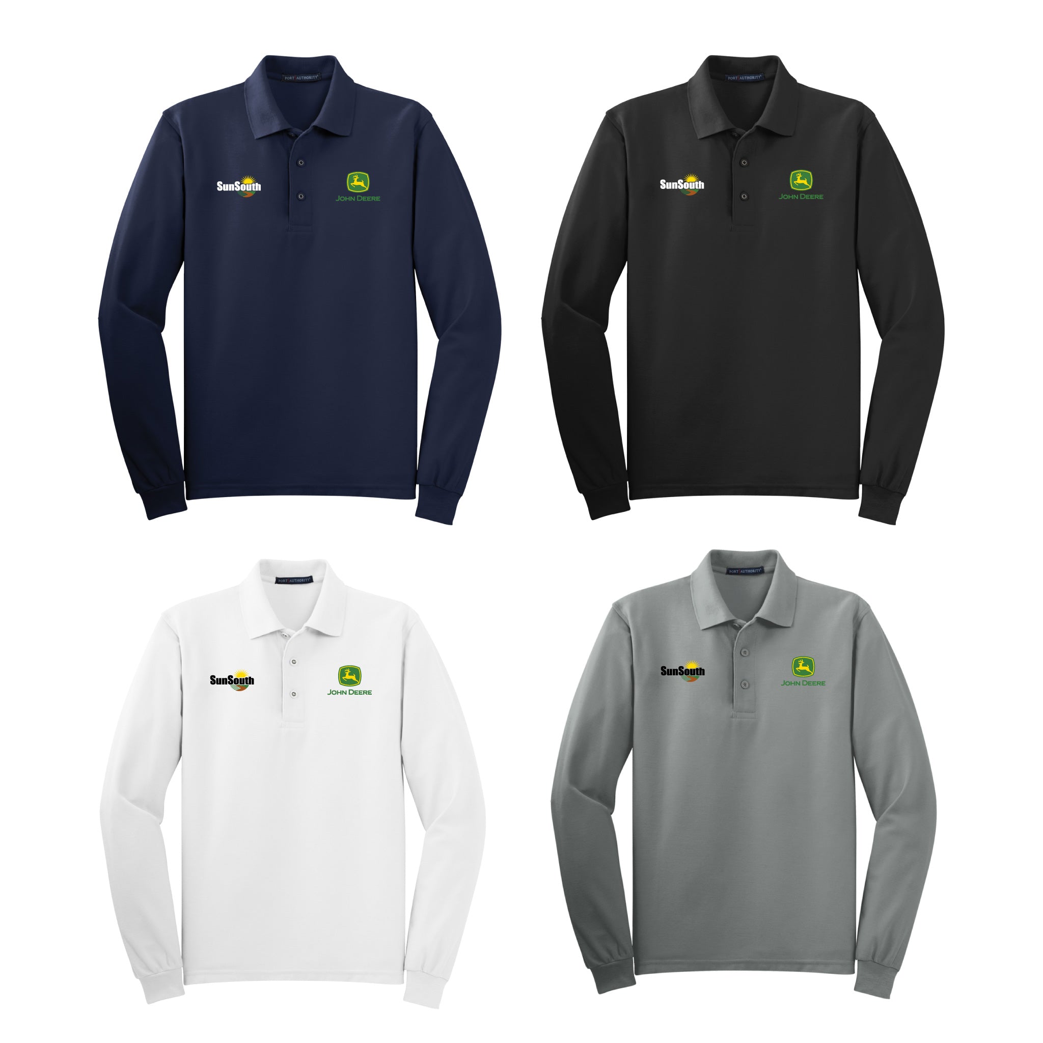 Sunsouth Port Authority Silk Touch Long Sleeve Polo