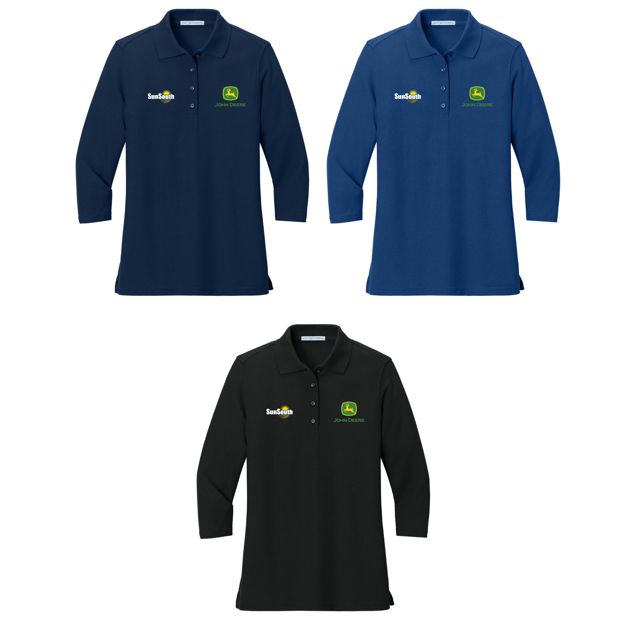 Sunsouth Port Authority Womens Silk Touch 3/4 Sleeve Polo