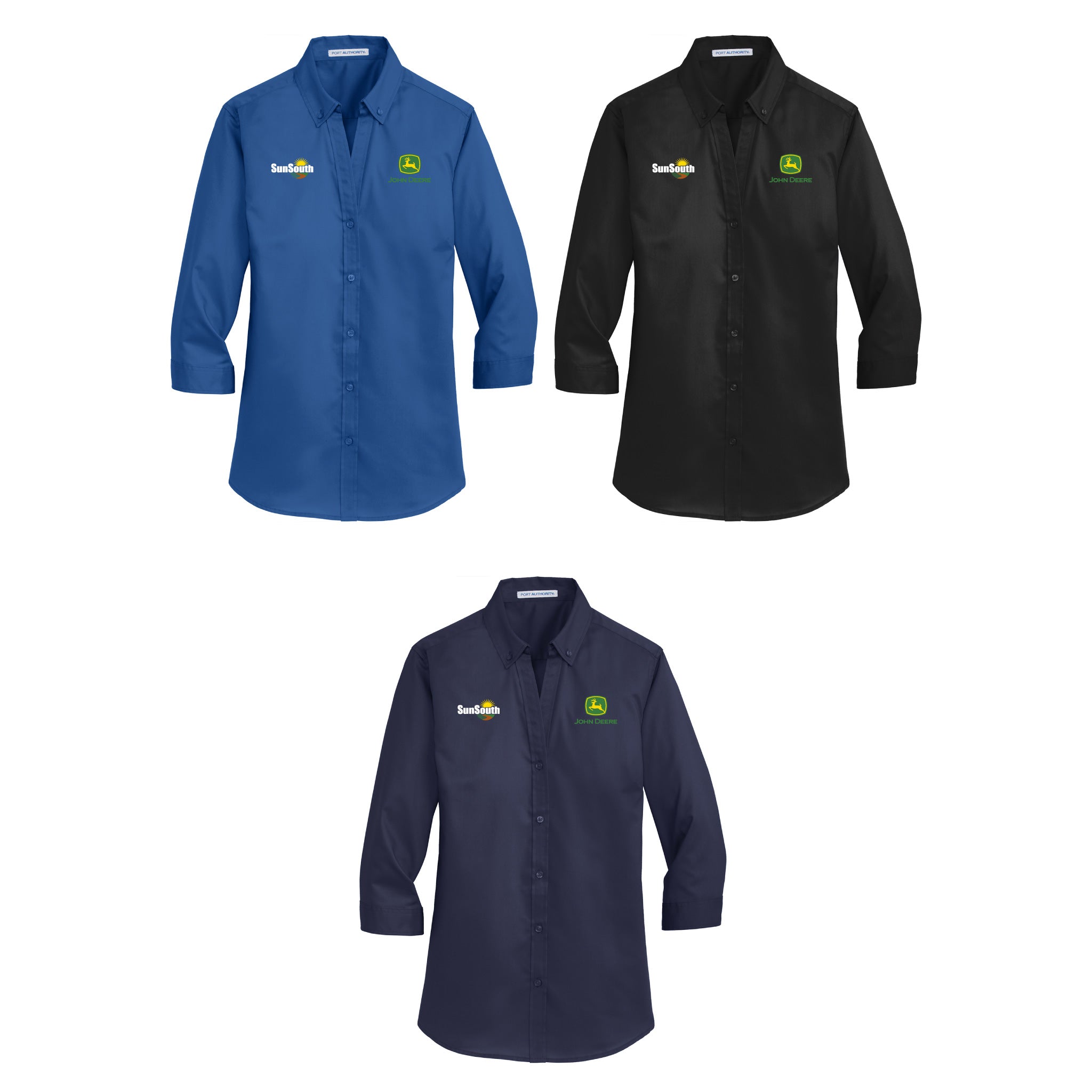 Sunsouth Port Authority Womens 3/4 Sleeve Twill Shirt